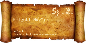 Szigeti Márk névjegykártya