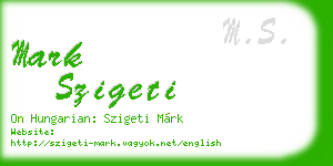 mark szigeti business card