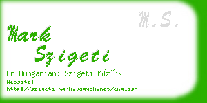 mark szigeti business card